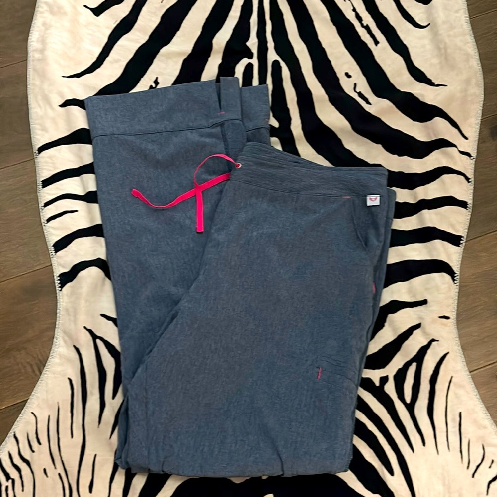 SMITTEN denim looking cuffed vented, scrub pants